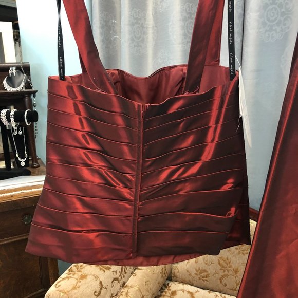 NEW 2-Piece Cranberry Mother of the Bride/Groom Formal Holiday Dress SIZE 8 - Picture 7 of 14